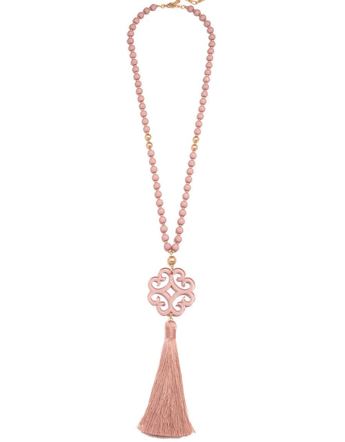 Load image into Gallery viewer, Jade Pendant Tassel Necklace by ZENZII
