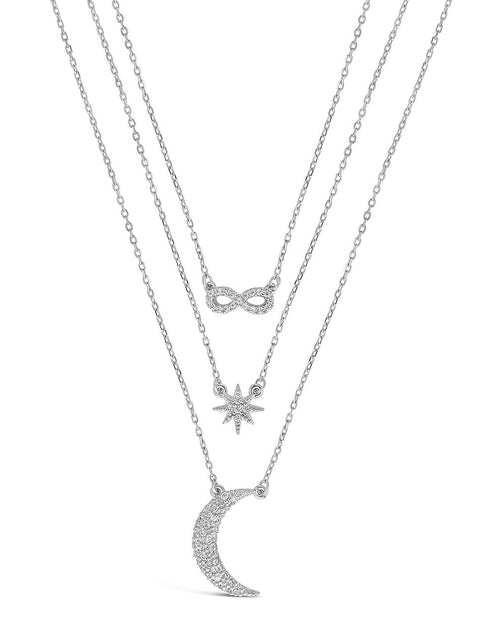 Load image into Gallery viewer, CZ Celestial Infinity Necklace by Sterling Forever
