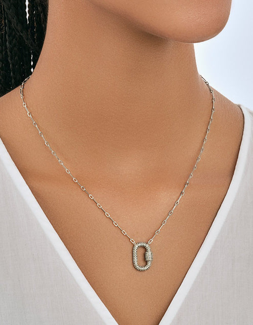 Load image into Gallery viewer, Pave CZ Carabiner Lock Necklace by Sterling Forever

