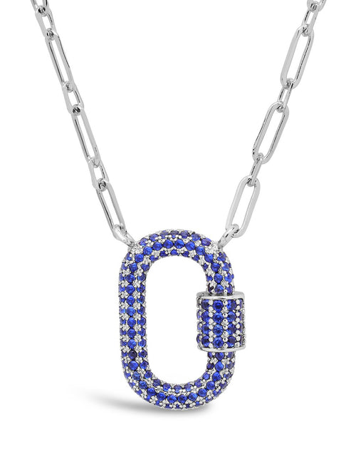 Load image into Gallery viewer, Pave CZ Carabiner Lock Necklace by Sterling Forever
