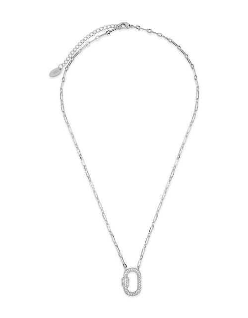 Load image into Gallery viewer, Pave CZ Carabiner Lock Necklace by Sterling Forever
