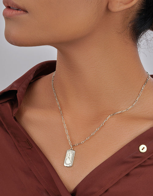 Load image into Gallery viewer, CZ Constellation Dog Tag Pendant Necklace by Sterling Forever
