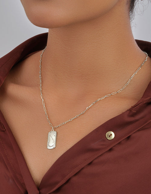 Load image into Gallery viewer, CZ Constellation Dog Tag Pendant Necklace by Sterling Forever
