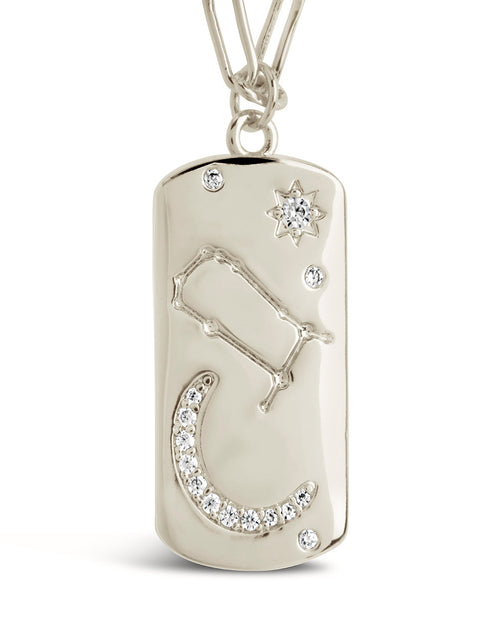 Load image into Gallery viewer, CZ Constellation Dog Tag Pendant Necklace by Sterling Forever
