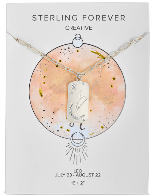 Load image into Gallery viewer, CZ Constellation Dog Tag Pendant Necklace by Sterling Forever
