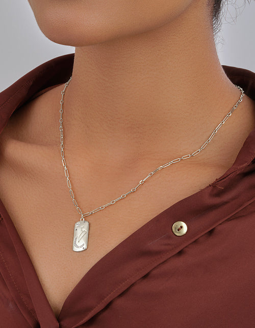 Load image into Gallery viewer, CZ Constellation Dog Tag Pendant Necklace by Sterling Forever
