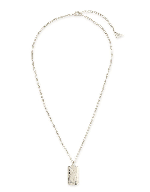 Load image into Gallery viewer, CZ Constellation Dog Tag Pendant Necklace by Sterling Forever
