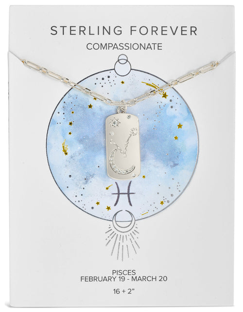 Load image into Gallery viewer, CZ Constellation Dog Tag Pendant Necklace by Sterling Forever
