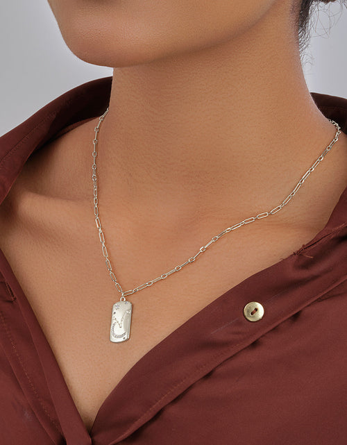 Load image into Gallery viewer, CZ Constellation Dog Tag Pendant Necklace by Sterling Forever
