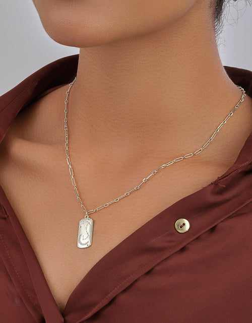 Load image into Gallery viewer, CZ Constellation Dog Tag Pendant Necklace by Sterling Forever

