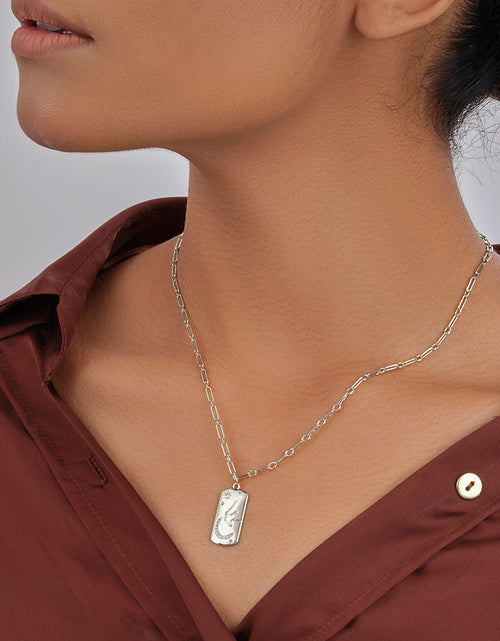 Load image into Gallery viewer, CZ Constellation Dog Tag Pendant Necklace by Sterling Forever
