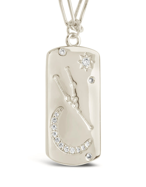 Load image into Gallery viewer, CZ Constellation Dog Tag Pendant Necklace by Sterling Forever
