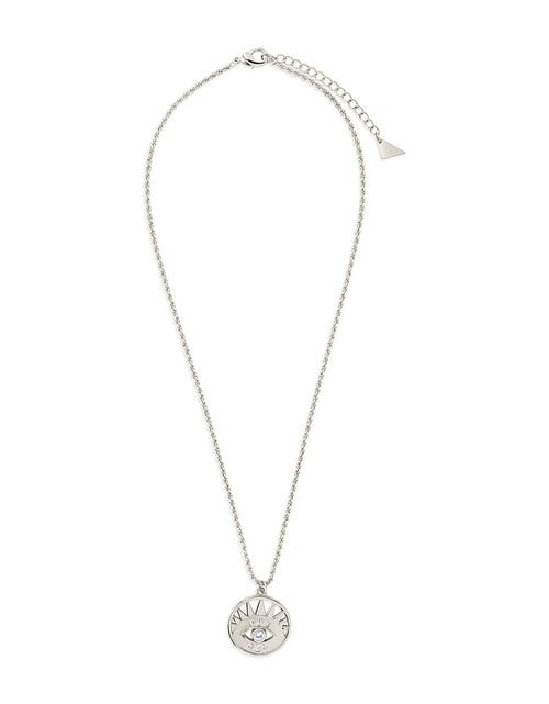 Load image into Gallery viewer, Mahana CZ Evil Eye Disk Necklace by Sterling Forever
