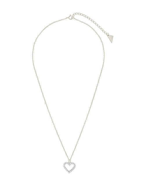 Load image into Gallery viewer, Sterling Silver Cubic Zirconia Outline Heart Pendant Necklace by Sterling Forever
