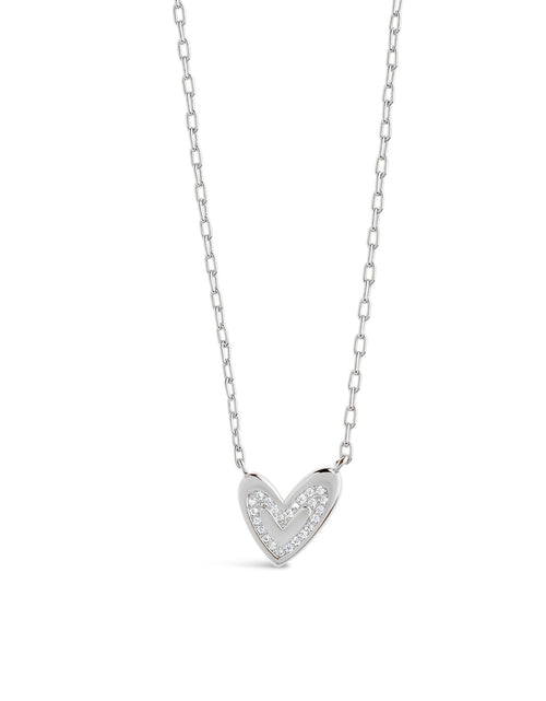 Load image into Gallery viewer, Sterling Silver Mabel CZ Heart Pendant Necklace by Sterling Forever
