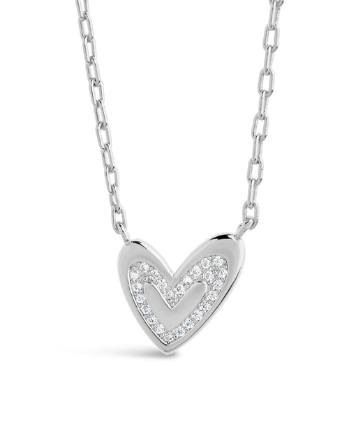 Load image into Gallery viewer, Sterling Silver Mabel CZ Heart Pendant Necklace by Sterling Forever
