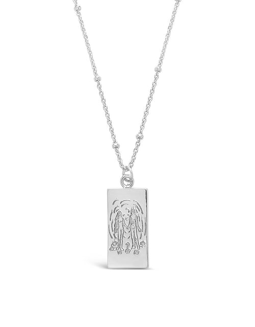 Load image into Gallery viewer, The Lovers Tarot Card Necklace by Sterling Forever
