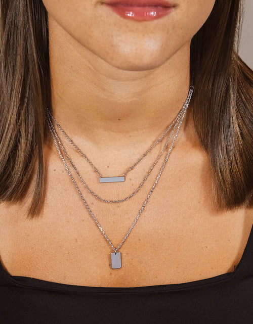 Load image into Gallery viewer, Triple Layered Bar Necklace by Sterling Forever
