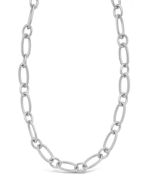Load image into Gallery viewer, Textured Oval Link Chain by Sterling Forever
