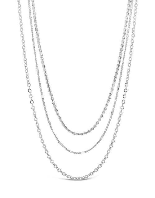 Load image into Gallery viewer, Dainty Three Layer Chain Necklace by Sterling Forever

