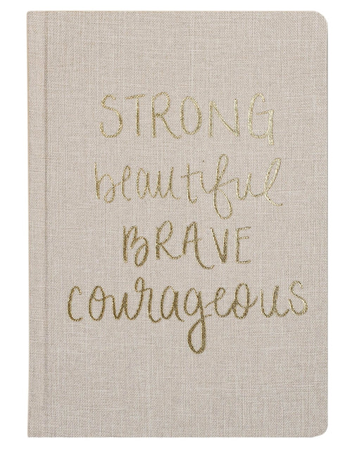 Load image into Gallery viewer, Strong Beautiful Brave Courageous Fabric Journal by Sweet Water Decor
