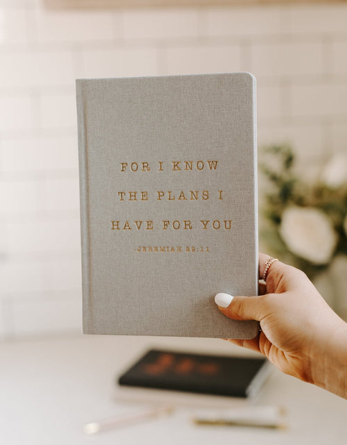 Load image into Gallery viewer, For I Know The Plans I Have For You Fabric Journal by Sweet Water Decor
