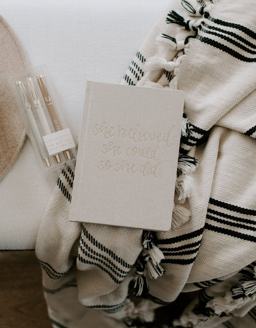 Load image into Gallery viewer, She Believed She Could Fabric Journal by Sweet Water Decor
