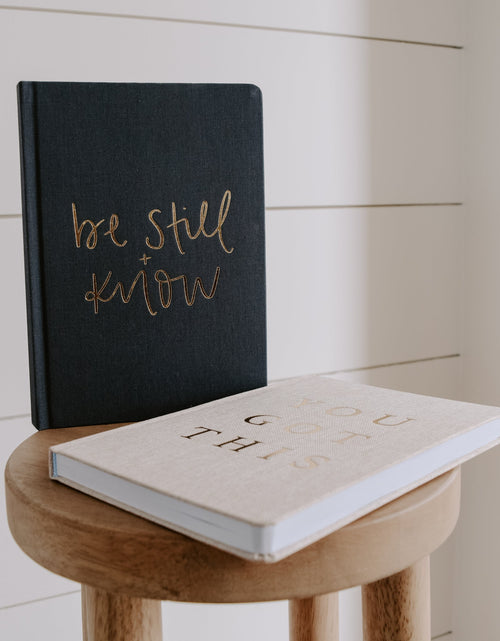 Load image into Gallery viewer, Be Still and Know Fabric Journal by Sweet Water Decor

