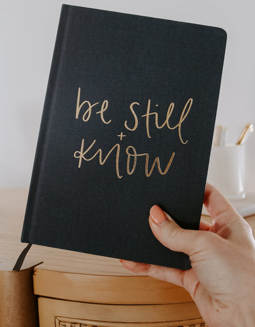 Load image into Gallery viewer, Be Still and Know Fabric Journal by Sweet Water Decor
