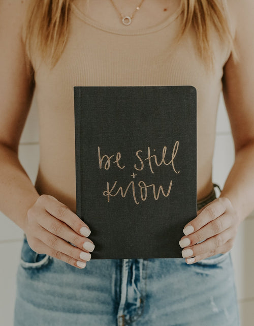 Load image into Gallery viewer, Be Still and Know Fabric Journal by Sweet Water Decor
