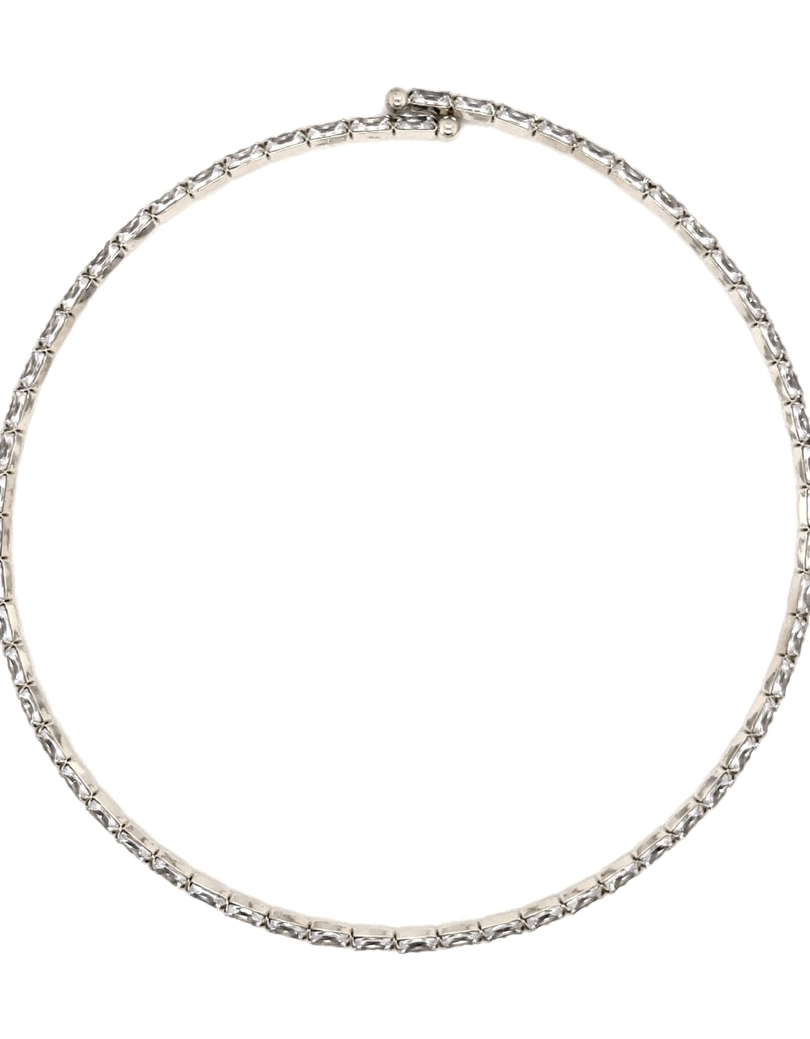 Baguette Choker Necklace WG by Jennifer Miller Jewelry