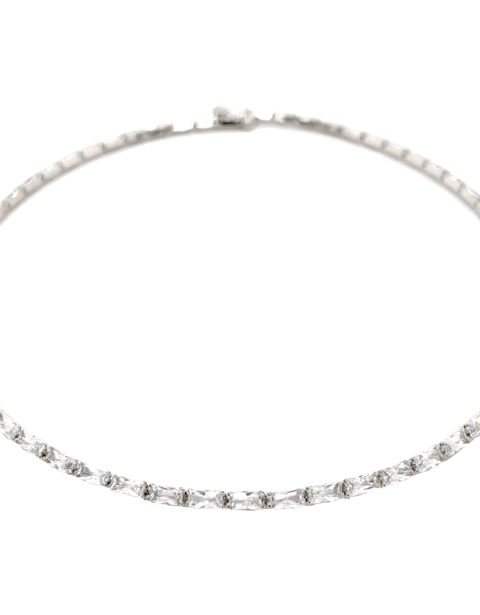 Baguette Choker Necklace WG by Jennifer Miller Jewelry