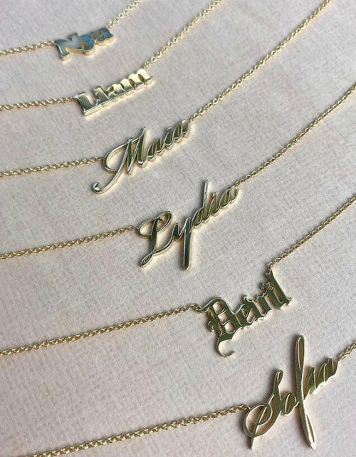 Load image into Gallery viewer, 14k Customized Name Necklace by VicStoneNYC Fine Jewelry
