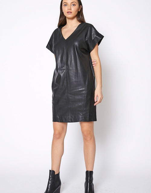 Load image into Gallery viewer, Women's Black PU Leather Dress by Shop at Konus
