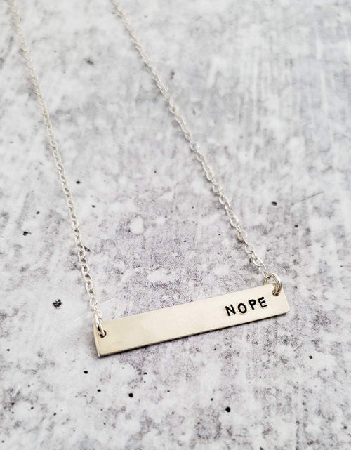 Load image into Gallery viewer, NOPE Bar Necklace by Salt and Sparkle
