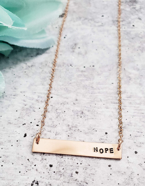 Load image into Gallery viewer, NOPE Bar Necklace by Salt and Sparkle
