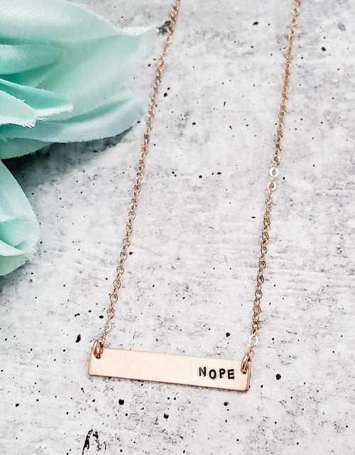 Load image into Gallery viewer, NOPE Bar Necklace by Salt and Sparkle
