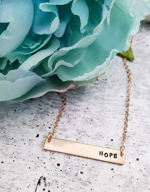 Load image into Gallery viewer, NOPE Bar Necklace by Salt and Sparkle
