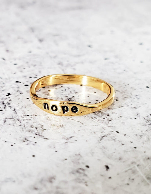Load image into Gallery viewer, NOPE Dainty Gold Ring by Salt and Sparkle
