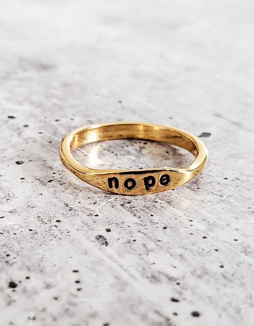 Load image into Gallery viewer, NOPE Dainty Gold Ring by Salt and Sparkle
