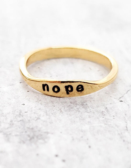 Load image into Gallery viewer, NOPE Dainty Gold Ring by Salt and Sparkle
