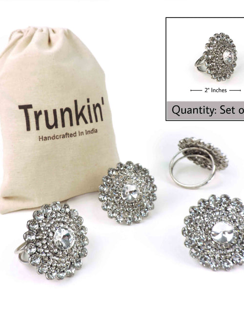 Load image into Gallery viewer, Majestic Napkin Ring in Silver, Set of 4 by Trunkin

