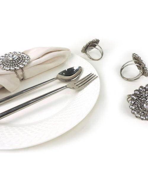 Load image into Gallery viewer, Majestic Napkin Ring in Silver, Set of 4 by Trunkin
