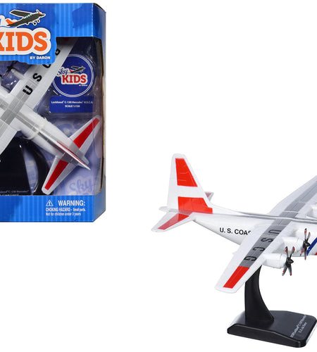 Lockheed C-130 Hercules Transport Aircraft "United States Coast Guard" "Sky Kids" Series 1/130 Plastic Model Airplane by Daron