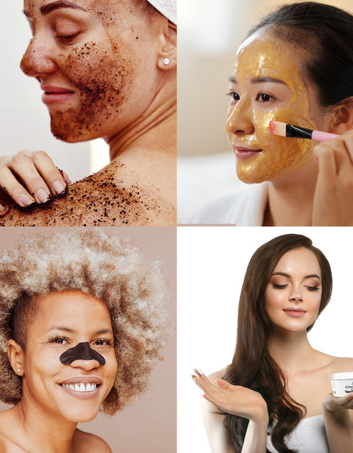 Load image into Gallery viewer, Pursonic Pamper &amp; Glow Gift Bundle (6 pack Deep Cleansing Charcoal Nose Pore Strip, 100% Natural Arabica Coffee Body Scrub 14 Oz, 100% Natural Coconut Oil Hair Mask 10 Oz and Honey Facial Mask 8 Oz) by Pursonic
