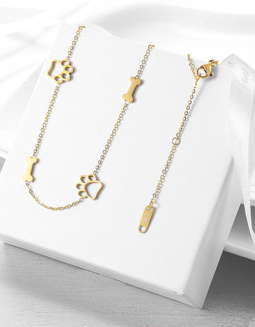 Load image into Gallery viewer, Puppy Paw and Bone Necklace by Furr Baby Gifts
