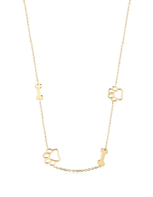 Load image into Gallery viewer, Puppy Paw and Bone Necklace by Furr Baby Gifts
