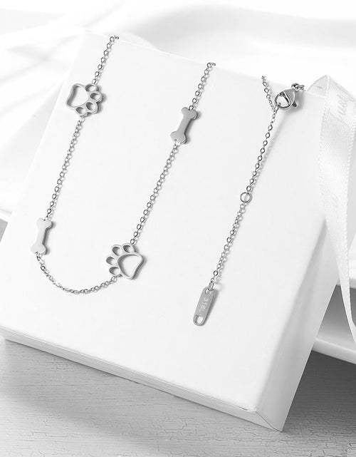 Load image into Gallery viewer, Puppy Paw and Bone Necklace by Furr Baby Gifts
