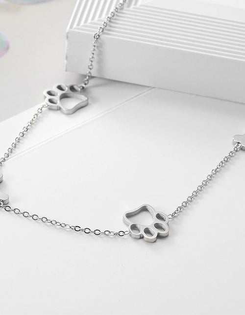 Load image into Gallery viewer, Puppy Paw and Bone Necklace by Furr Baby Gifts
