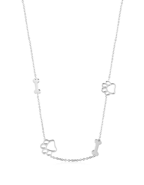 Load image into Gallery viewer, Puppy Paw and Bone Necklace by Furr Baby Gifts
